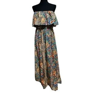 Colorful Paisley Maxi Dress Satiny